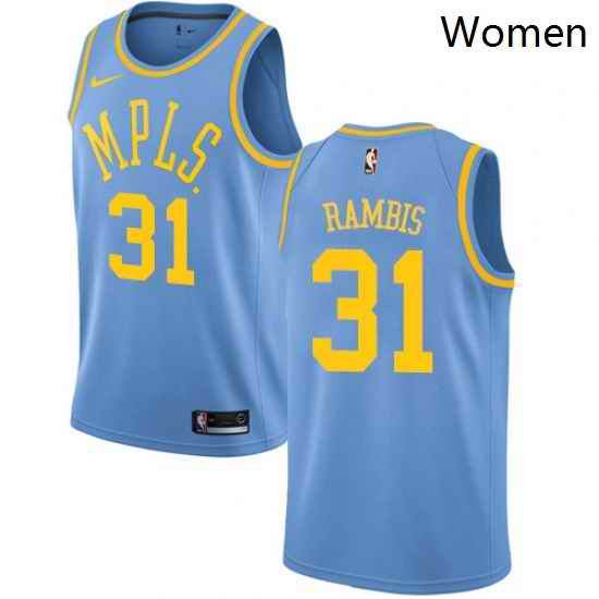 Womens Nike Los Angeles Lakers 31 Kurt Rambis Swingman Blue Hardwood Classics NBA Jersey